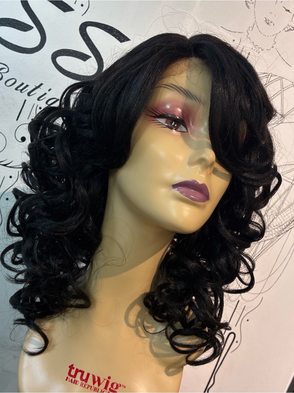 Black Curly lace Wig for Women